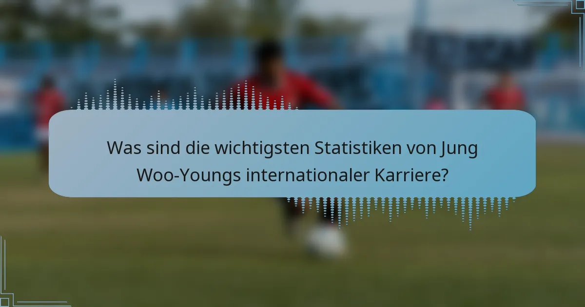 Was sind die wichtigsten Statistiken von Jung Woo-Youngs internationaler Karriere?