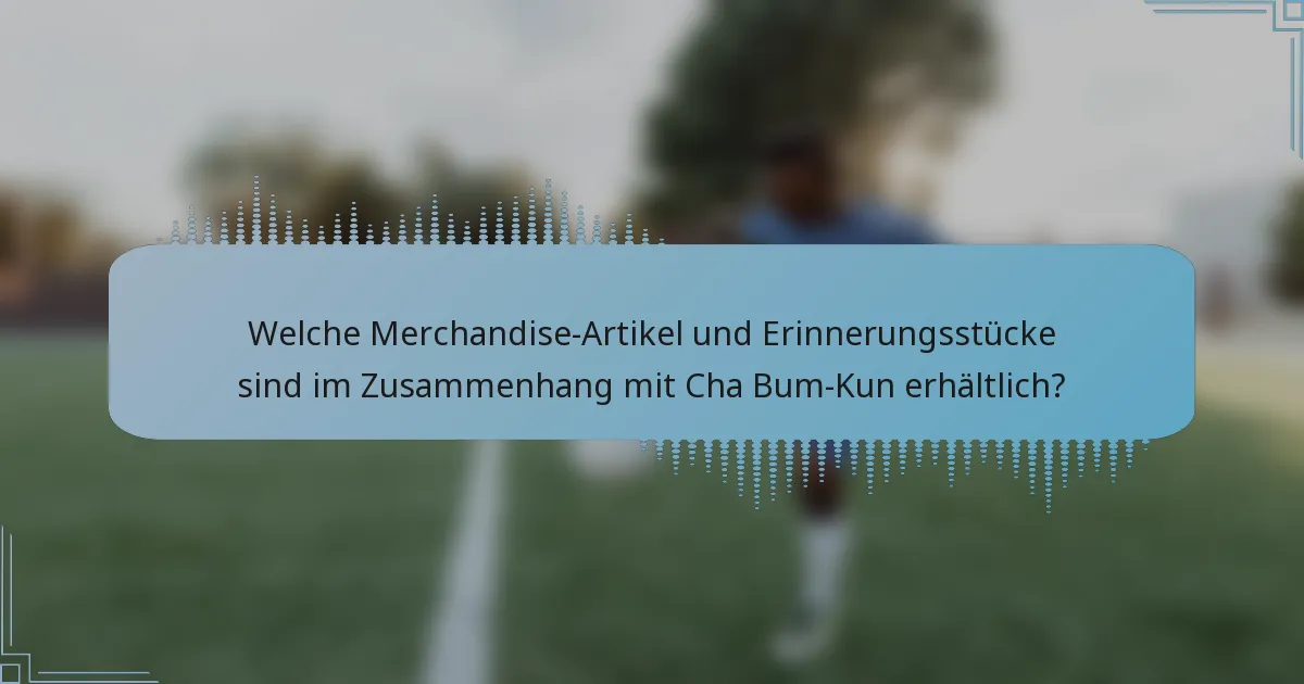 Welche Merchandise-Artikel und Erinnerungsstücke sind im Zusammenhang mit Cha Bum-Kun erhältlich?