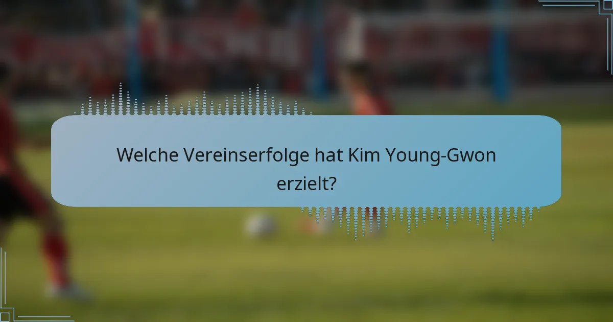 Welche Vereinserfolge hat Kim Young-Gwon erzielt?