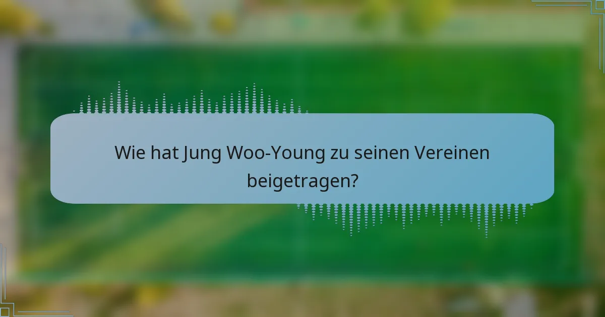 Wie hat Jung Woo-Young zu seinen Vereinen beigetragen?